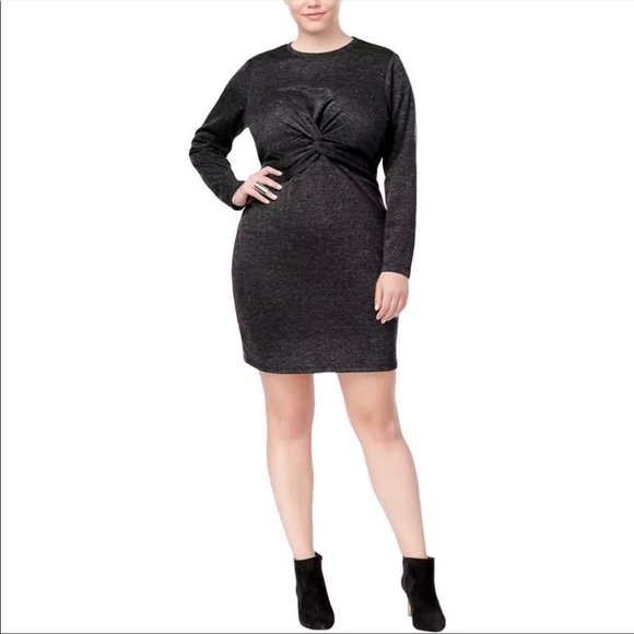 NWT Whitespace Dark Heather Gray Twist Front Dress Sz. 1X - Picture 1 of 4